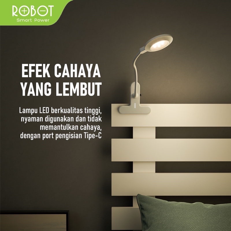 ROBOT Lampu Meja LED Lifestyle RT-DL01 3 Level Cerah 1200mAh - Garansi Resmi 1 Tahun