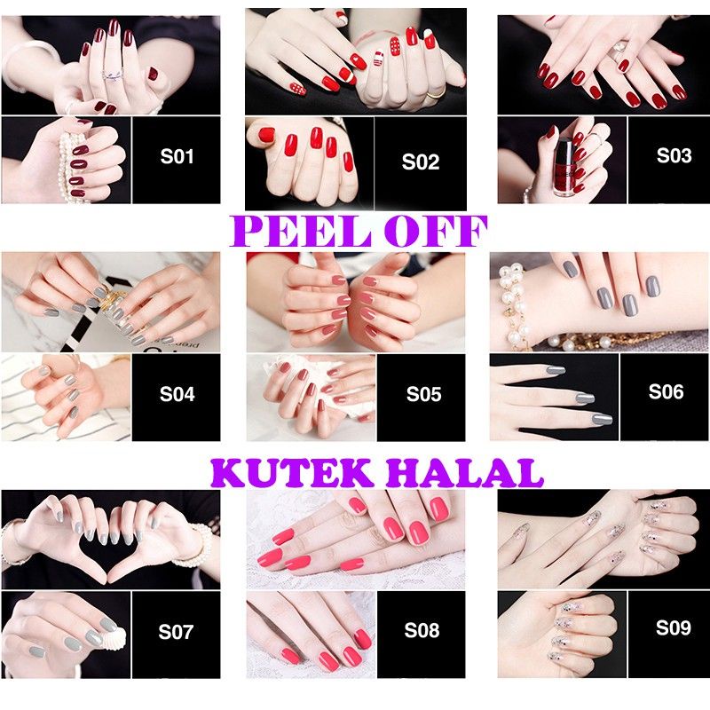 KUTEK PEEL OFF MUDAH DI KELUPAS KUTEK MUSLIMAH KUTEK MURAH BISA DIKELUPAS OYAFUN