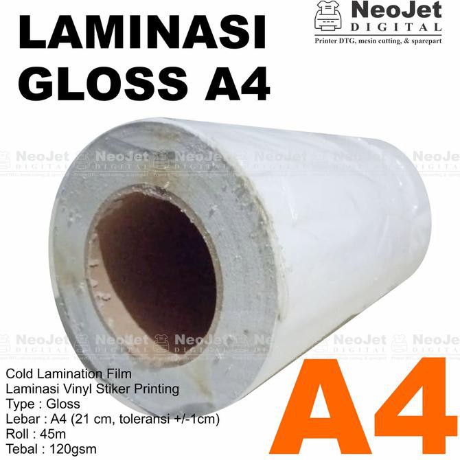 

Ready Oke] Laminasi Glossy Dingin Vinyl Stiker Laminating A4 120 Gsm 45M Murah