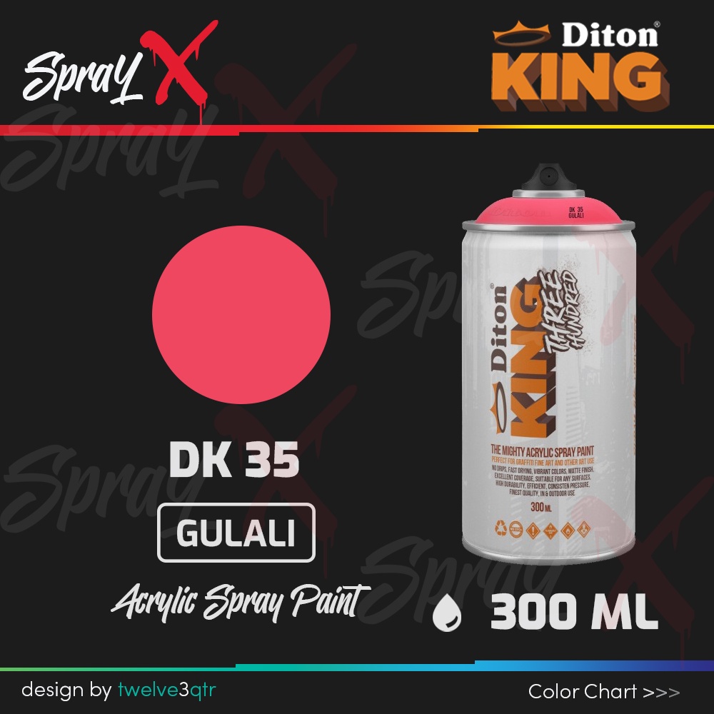 DITON KING ACRYLIC GULALI DK 35 / PINK TUA CAS DK35 300ML - GRAFFITI PAINT DOFF