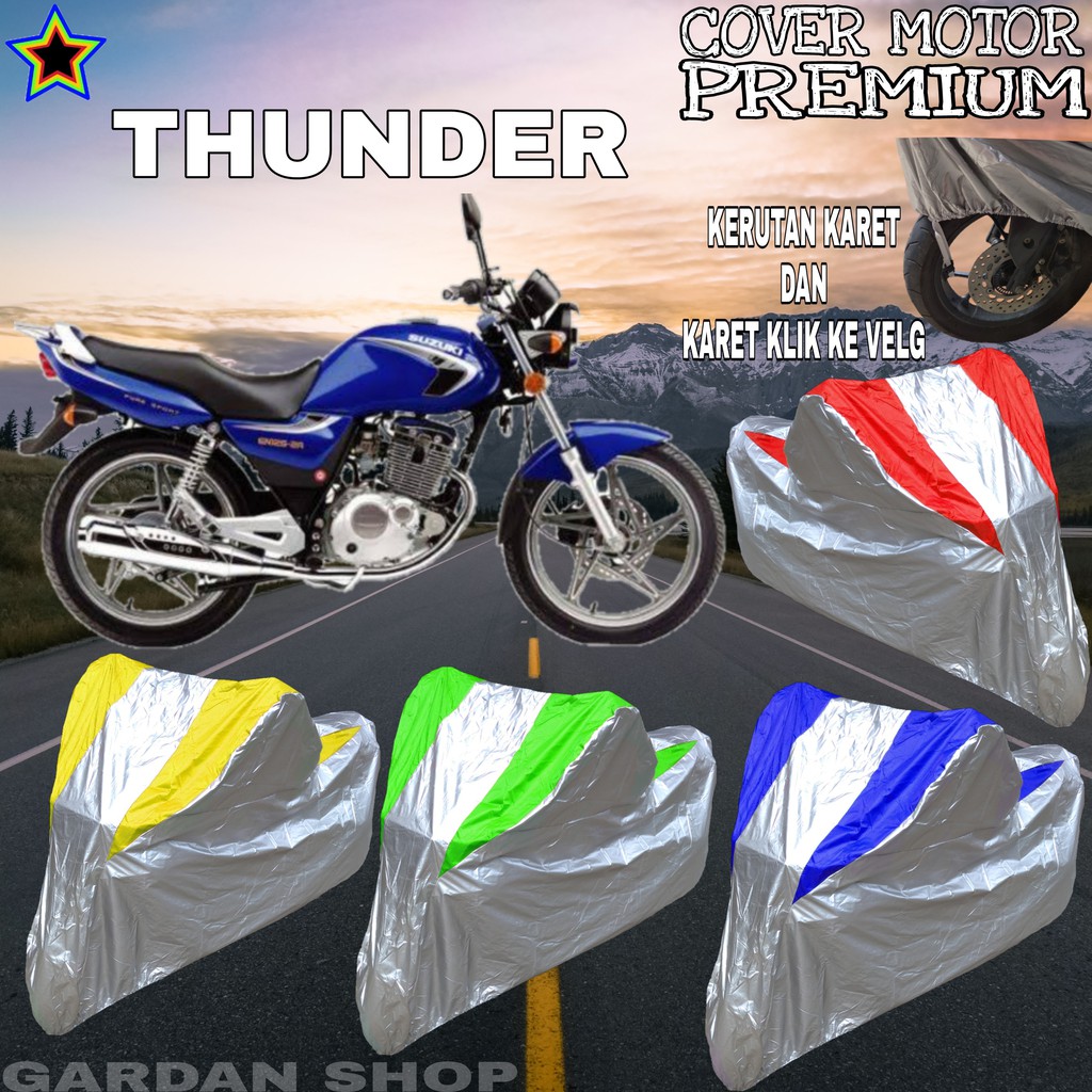 Sarung Motor THUNDER Silver KOMBINASI Body Cover Penutup Motor Thunder PREMIUM