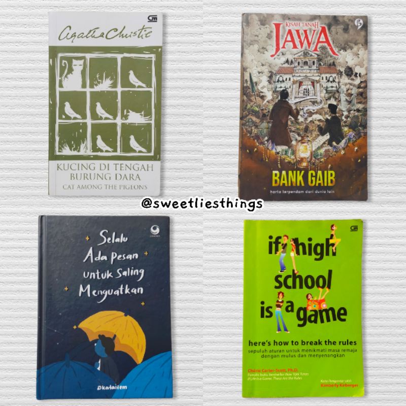 BUKU NOVEL MISTERI HORROR HANTU DETEKTIF AGATHA CHRISTIE KISAH TANAH JAWA MOTIVASI PUISI PRELOVED