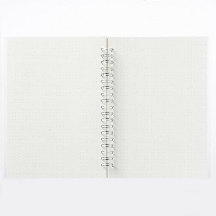 

Muji PP Cover Double Ring Note Dott White