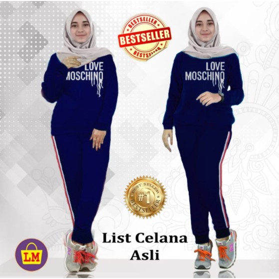 Baju senam muslim / seragam setelan trening / kaos olahraga perempuan