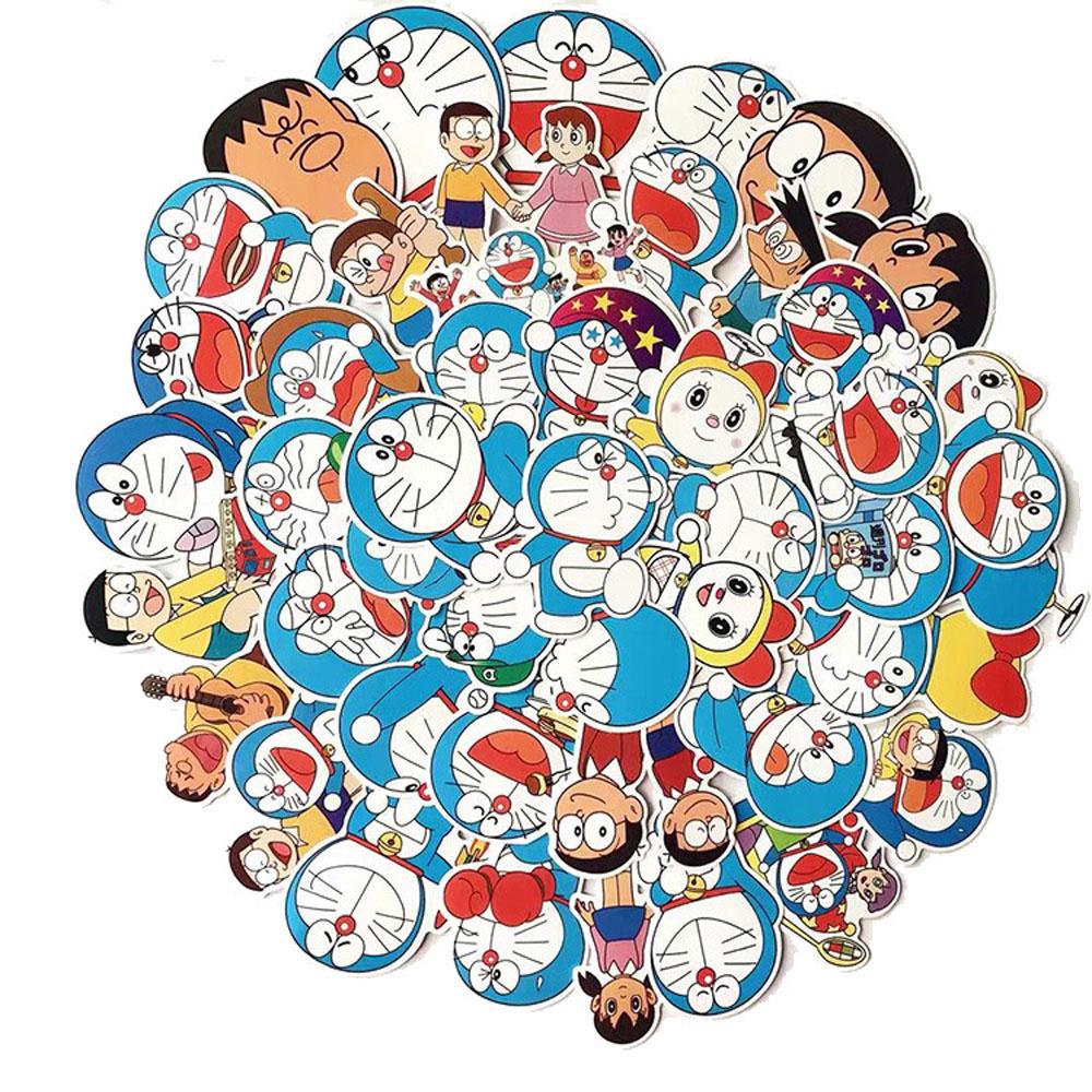 Lanfy Doraemon Stiker Kartun Graffiti Notebook Dekoratif Planner Jurnal Diary Album Sticker