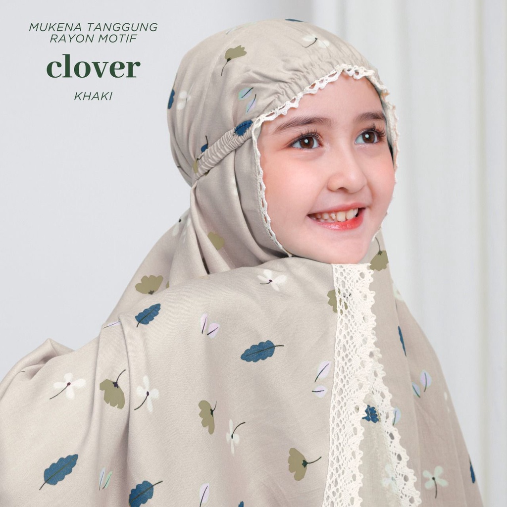 PUSAT MUKENA TASIK - MUKENA RAYON RENDA ANAK TANGGUNG MOTIF CLOVER