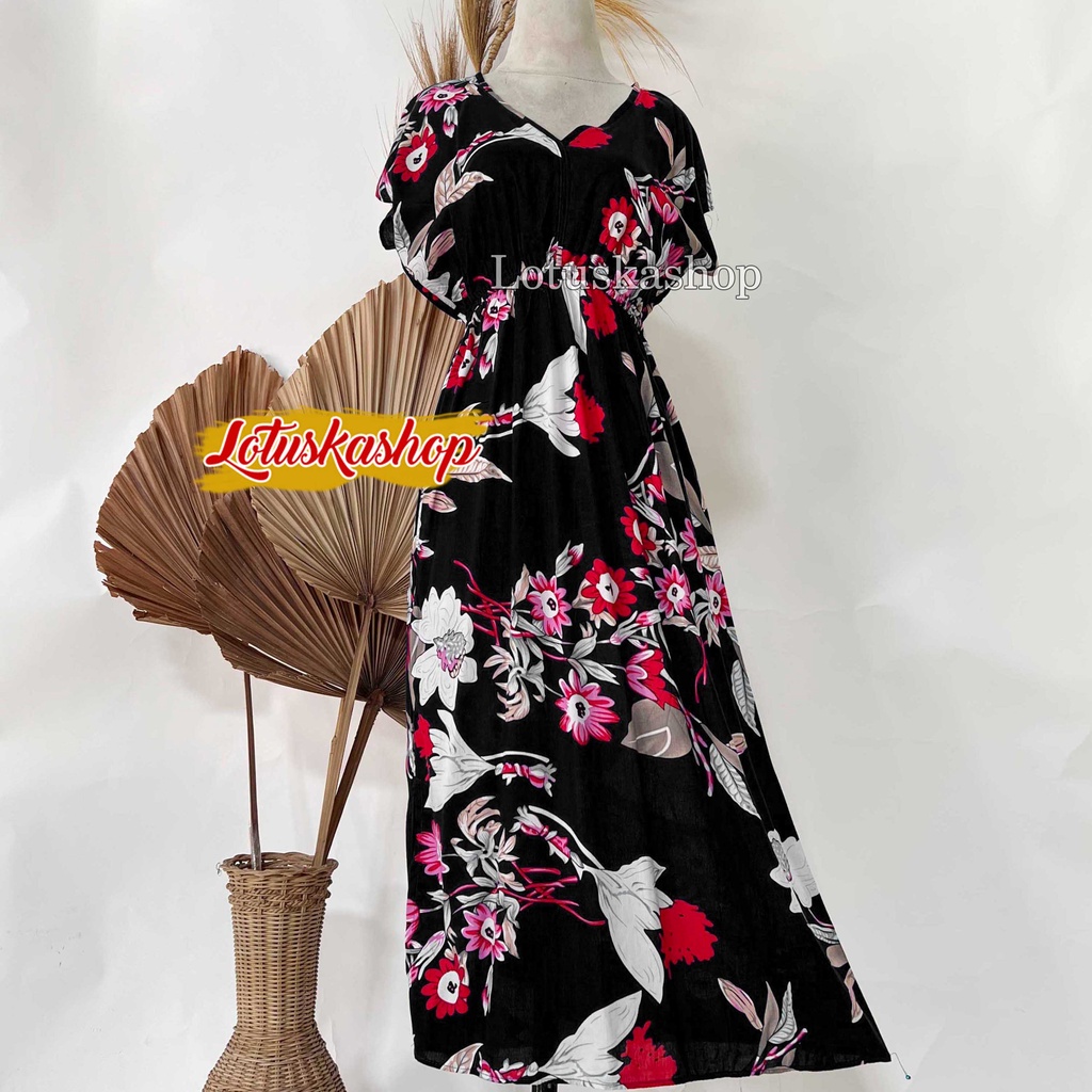 Dress Manohara Bali Panjang Molusca-Rosalina Hitam