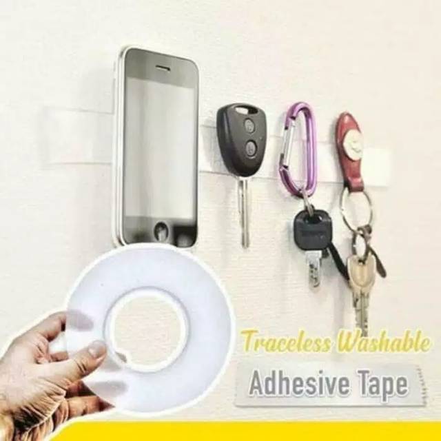 (NCS) COD Nano Double Tape Ajaib Bening Tahan Air Acrylic Washable Ivy Grip Isolasi Selotip Dicuci 1 3 5