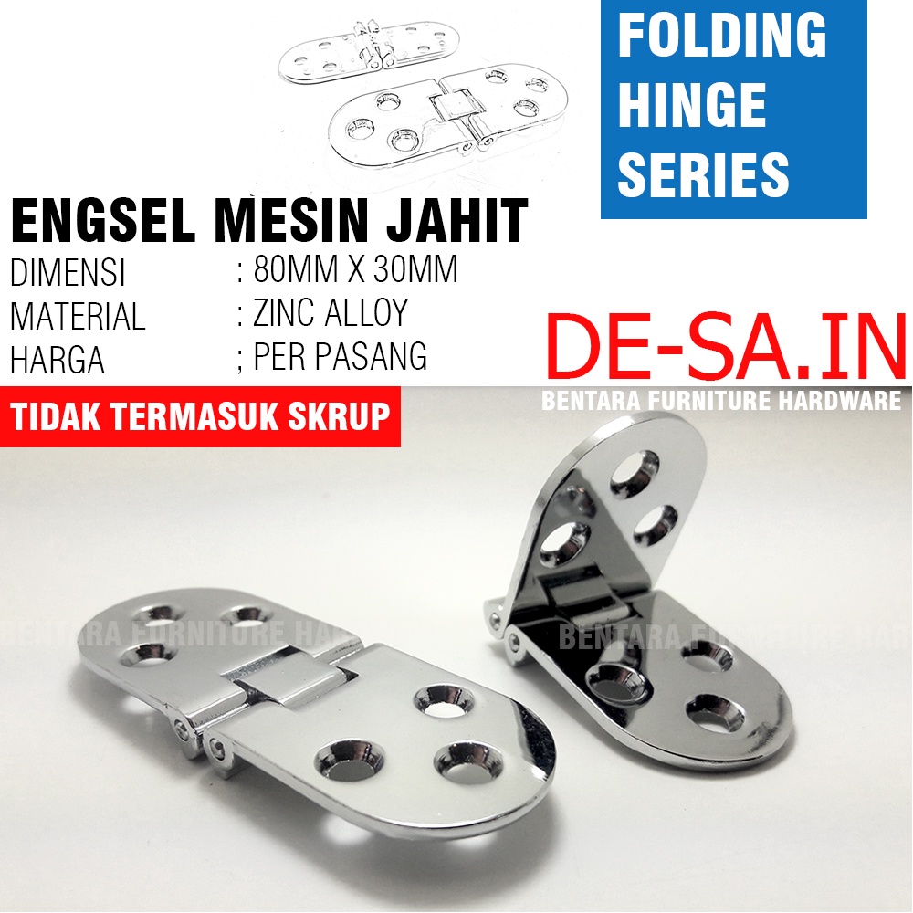 2 X Engsel Mesin Jahit - Flap Hinges - Meja Lipat