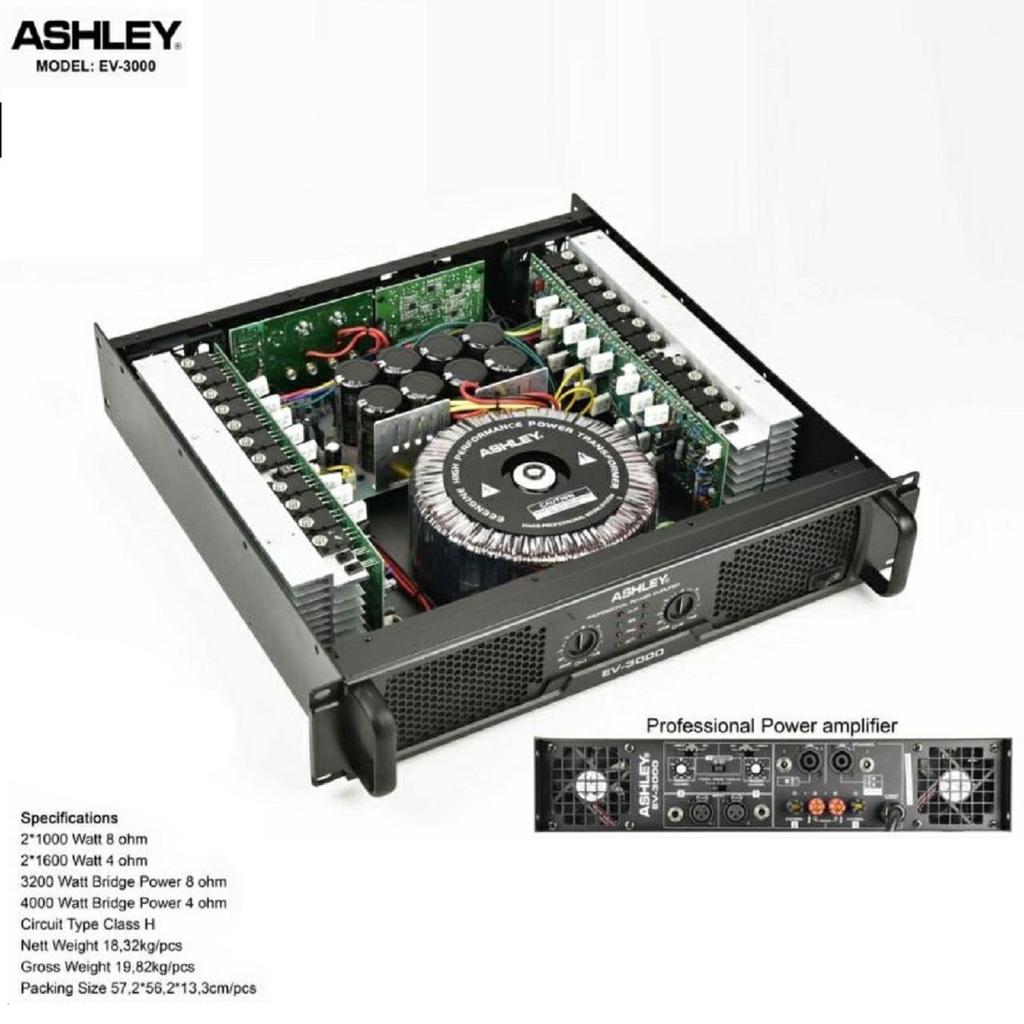 Power Ashley EV3000 Amplifier Ashley EV 3000 Original