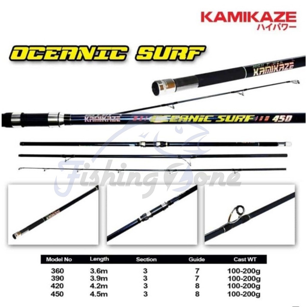 Kamikaze OCEANIC SURF Rod 3 Section | Joran sambung 3 Pasiran / Tebing / Rock Fishing / Surf Casting