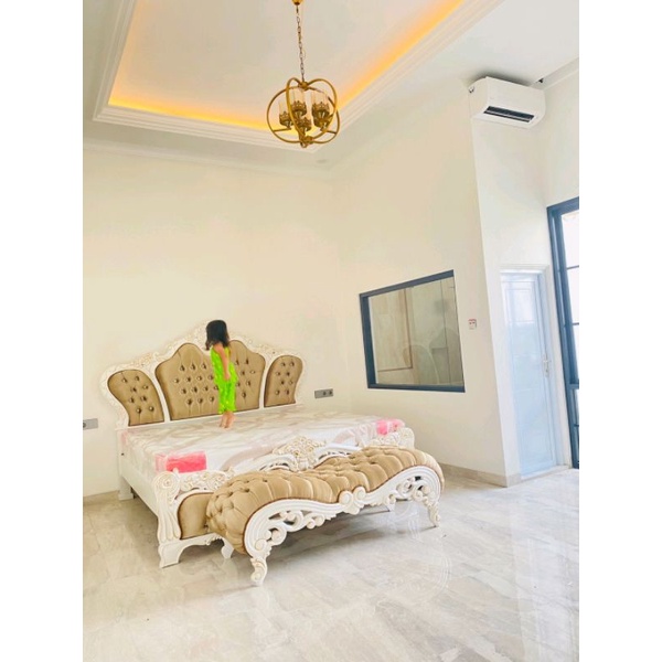 Tempat tidur princess dipan princess dan bangku kursi lois jati mebel jepara