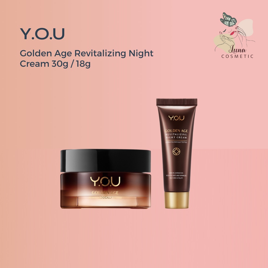 YOU Golden Age Revitalizing Night Cream 18gr 30g [Overnight Skin Reviving Complex]