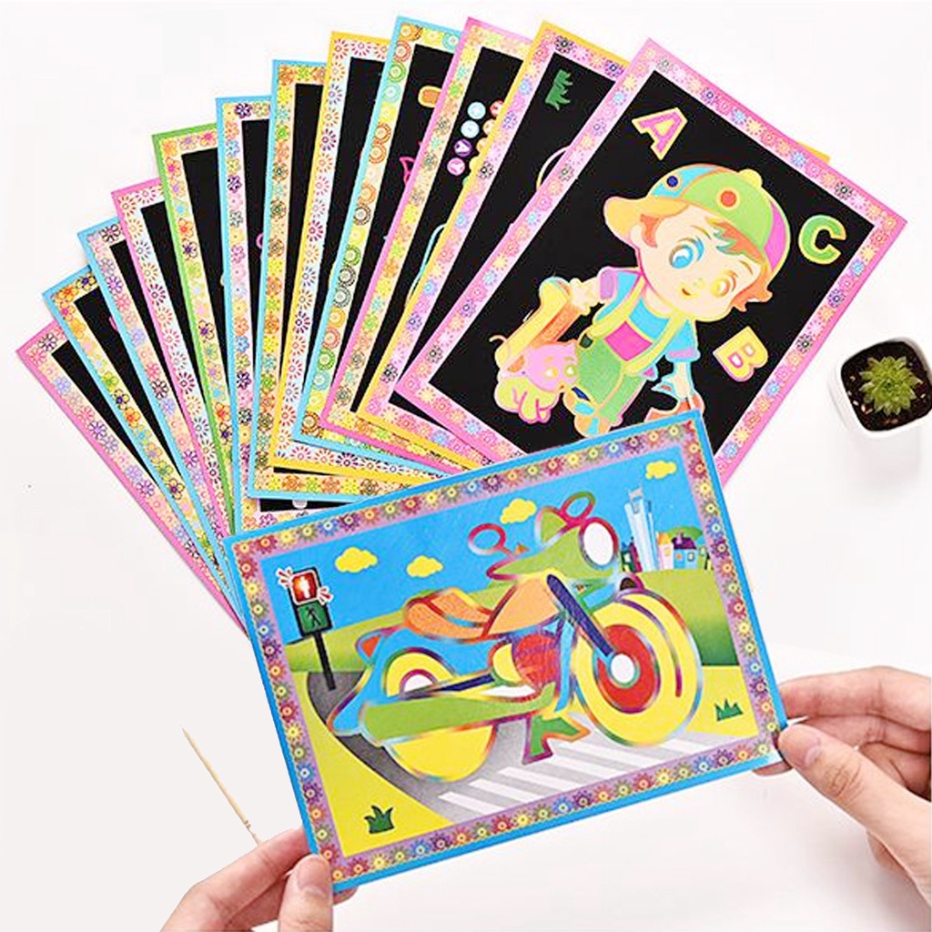 

ED68 KERTAS MAGIC SCRATCH NOTE / KERTAS GAMBAR GORES GOSOK ANAK MAGIC RAINBOW SCRATCH PAPER GOODIE BAG MURAH IMAJIKIDO