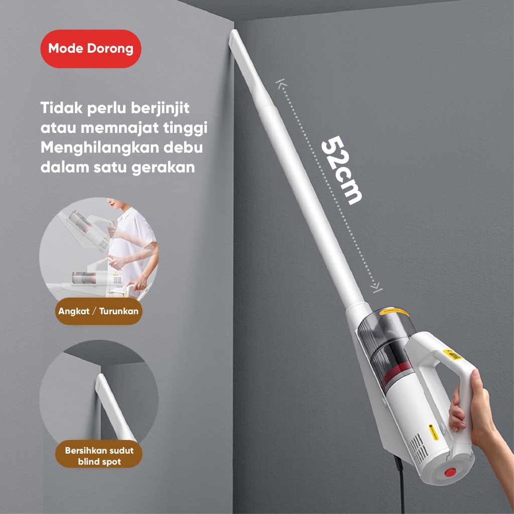 【NEW】Deerma DX888 Portable Handheld Vacuum Cleaner Lightweight Design Can Wall Storage