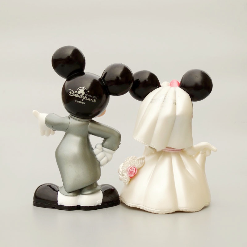 4pcs / Set Mainan Figure Disney Mickey Mouse Dress Pernikahan Minnie Mouse Gaya China Barat Untuk Dekorasi