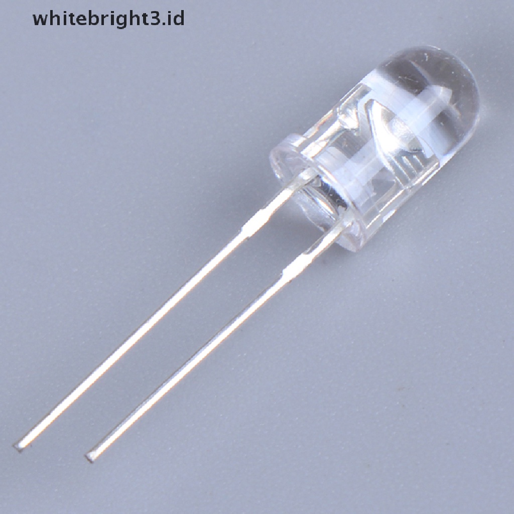 (whitebright3.id) 100 Pcs Lampu LED 5mm Warna Putih / Hijau / Merah / Biru / Kuning