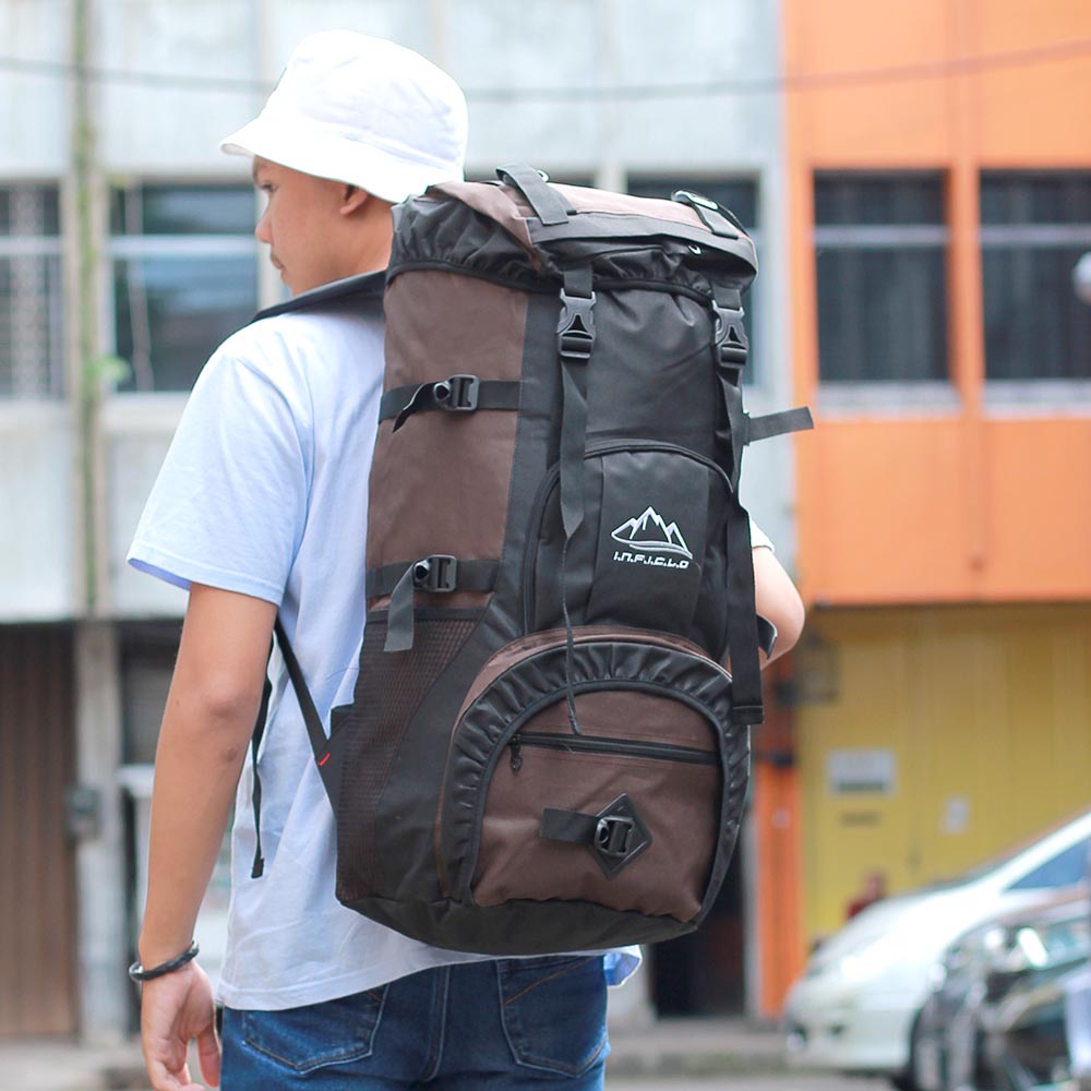 Tas Gunung Hiking Inficlo Original Tas Ransel 60L Backpack Adventure Murah Semi Carrier Tas Semi Keril Murah Kuat 60 Liter