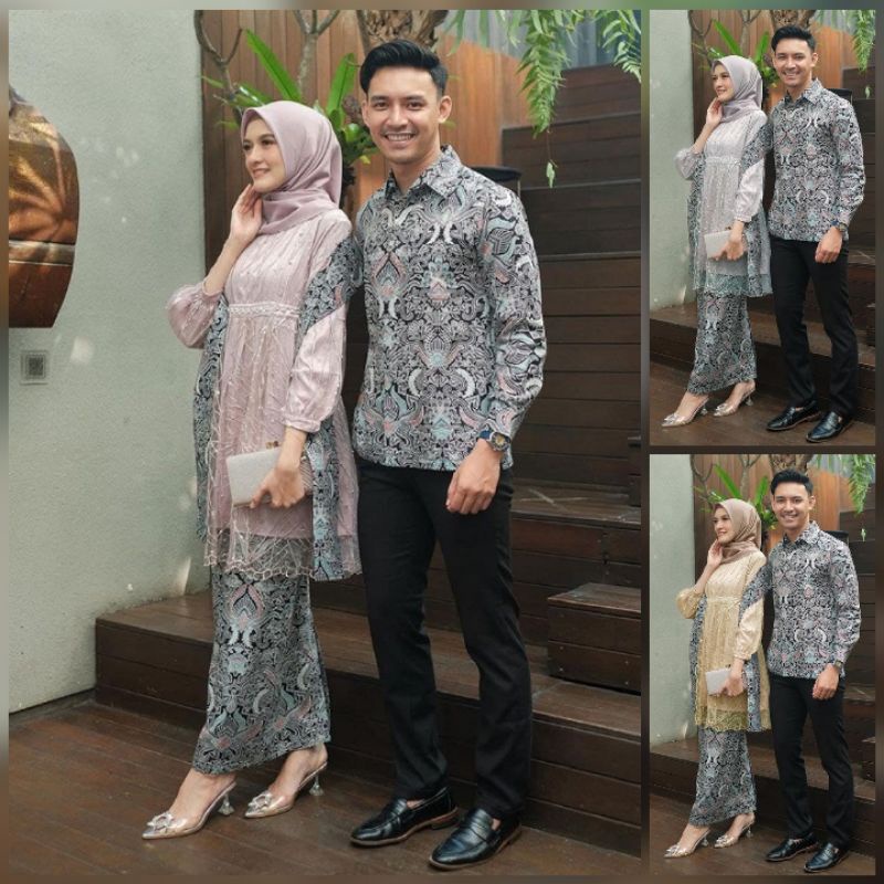 SOLO BATIK Kebaya Couple Nirina Payet Free Selendang