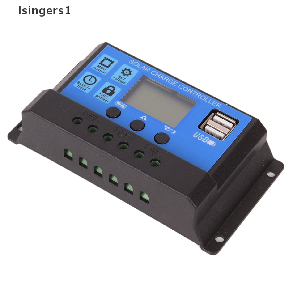 (lsingers1) Regulator Controller Charger Baterai Tenaga Surya 12V / 24V 30A PWM Dengan Layar LCD