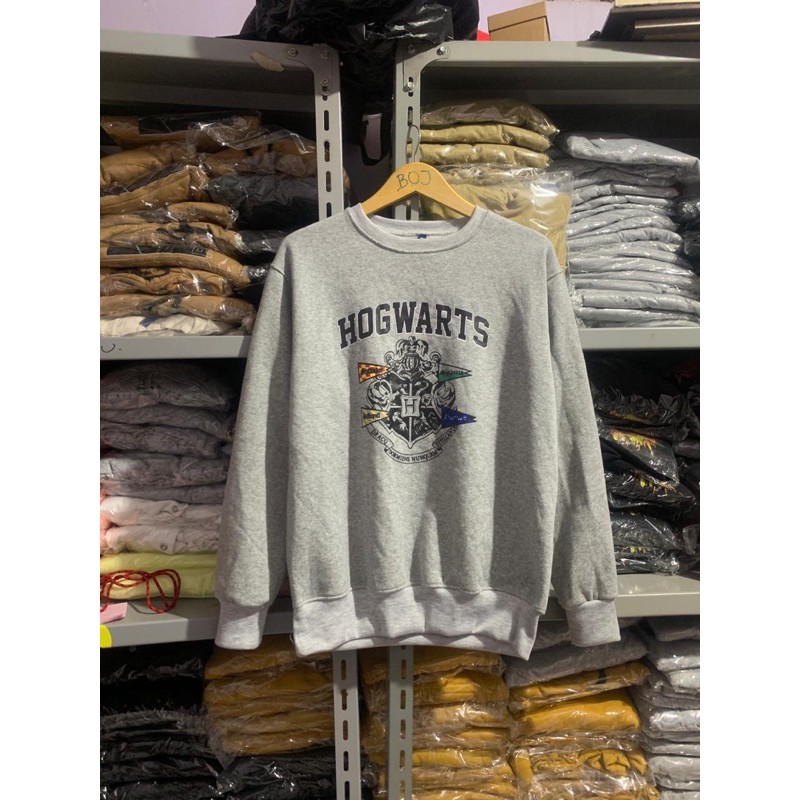 (COD) SALE!!! 9.9 Crewneck Sweatshirt Pria Wanita HnM Hogwarts The Beatles Abu Grey Jaket Unisex Cowok Cewek Full Tag