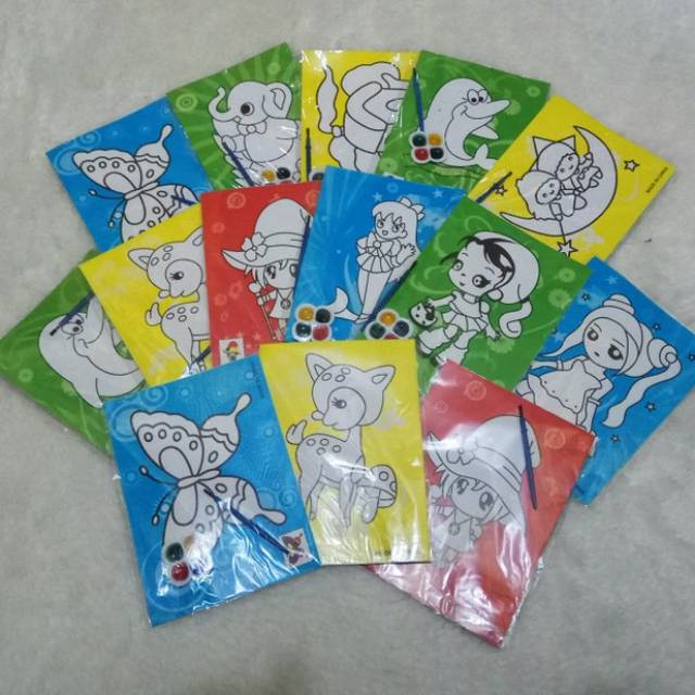 

Melukis cat air ukuran medium uk. 17,5x13cm - mainan edukasi & souvernir ultah