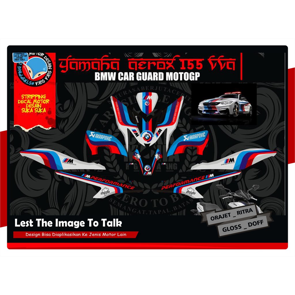 Decal Yamaha Aerox 155 Stiker Aerox 155  Full Body grafis bmw Baru
