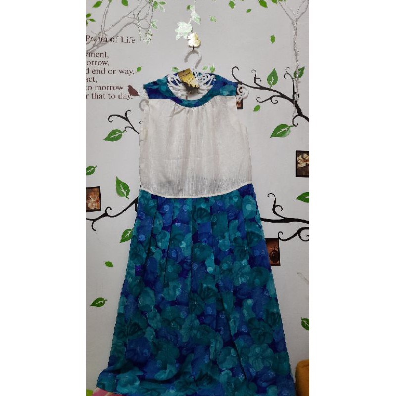 Tunik Santung Bunga Biru