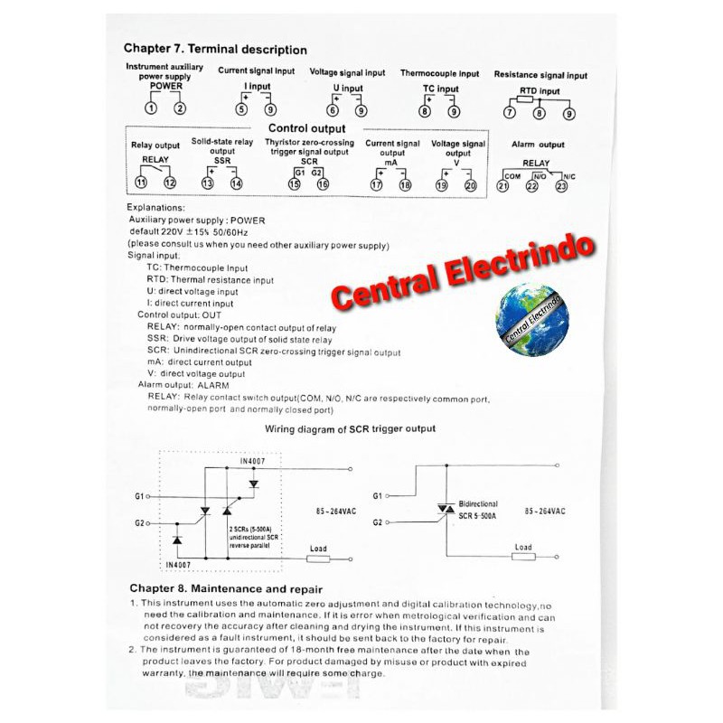 Temperature Controller/Thermo Control Digital E508-F 96x48mm EWIG.