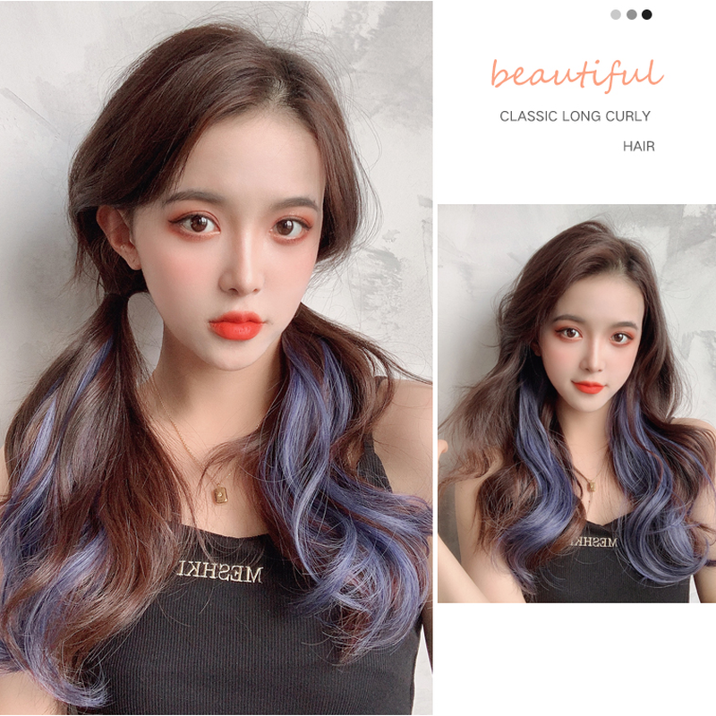 We Flower Wig / Rambut Palsu Wanita Model Korea Keriting Gelombang Panjang 55cm + Klip Bb