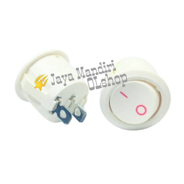 Saklar Switch Bulat ON OFF Putih 2 Pin