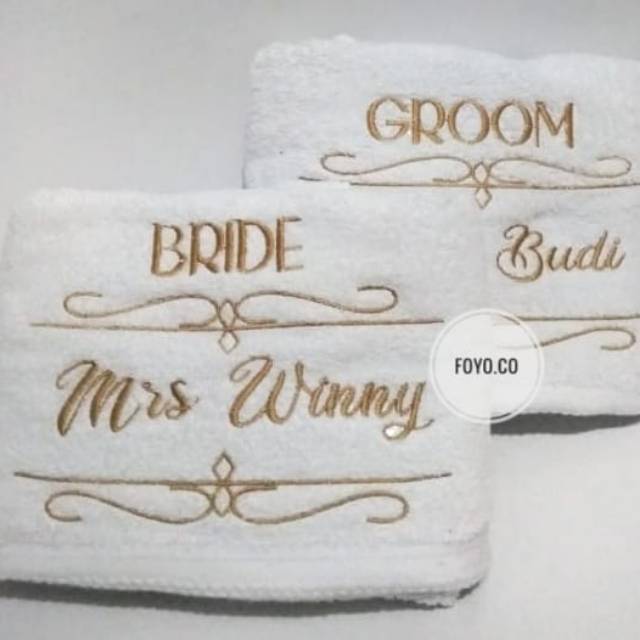 Handuk satuan include bordir gambar