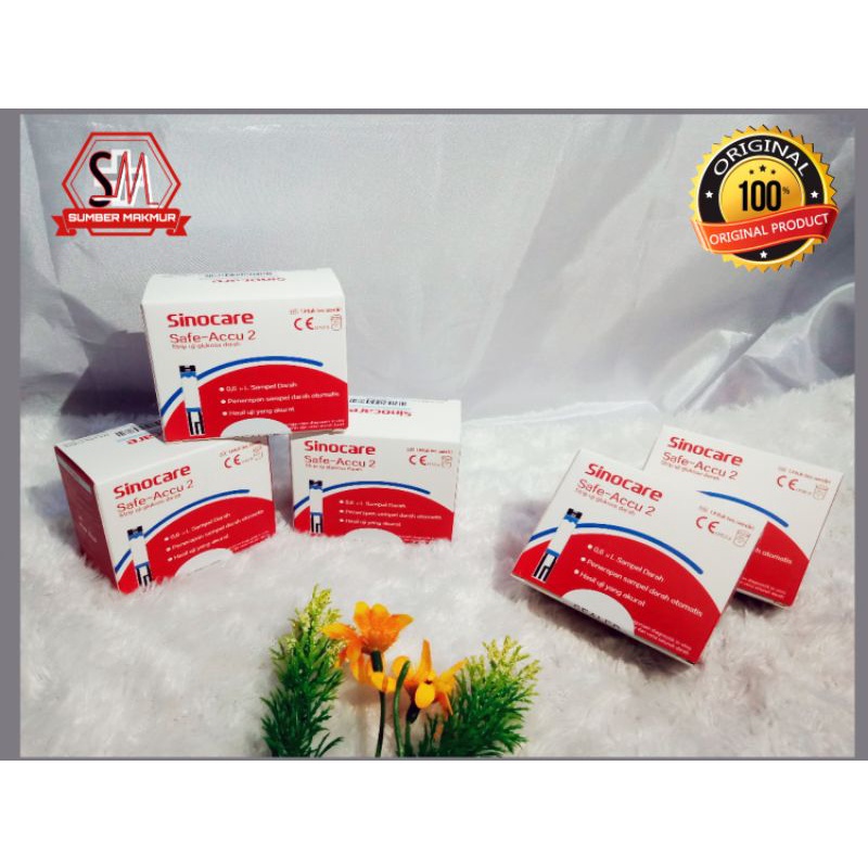 Strip Uji Gula Darah | Strip Test Gula Darah Sinocare Safe-Accu 2  (50 Strip)