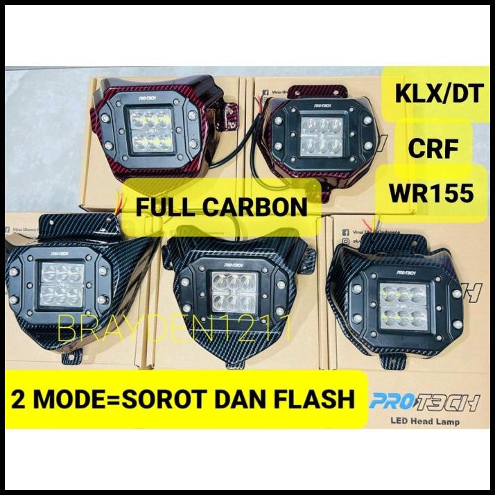 Reflektor Led Headlamp Lampu Depan Crf Klx Wr155 Dtracker Carbon