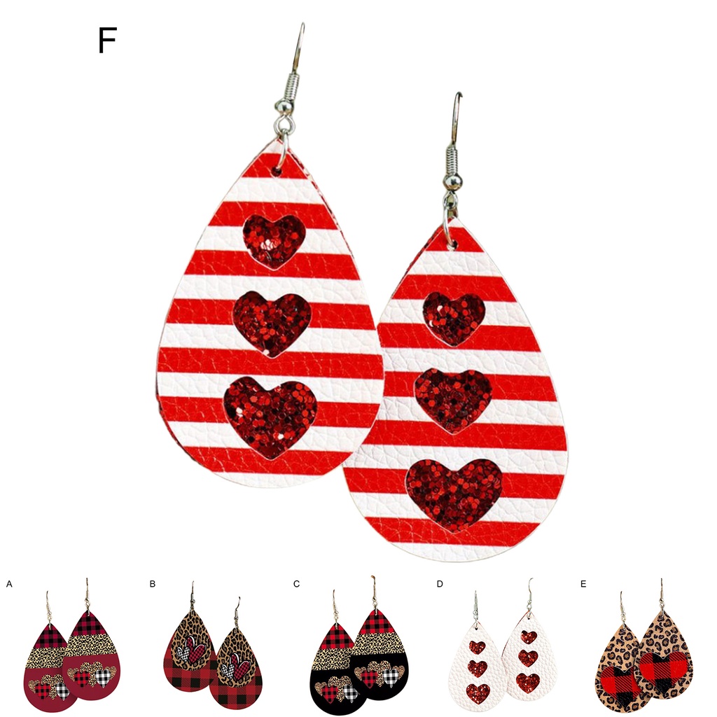 Hu Hu Hu Hu Hu Alat Bantu Pasang Kacamata♡ 1 Pasang Anting Juntai Bentuk Water Drop Bahan Kulit Imitasi Stainless Untuk Wanita