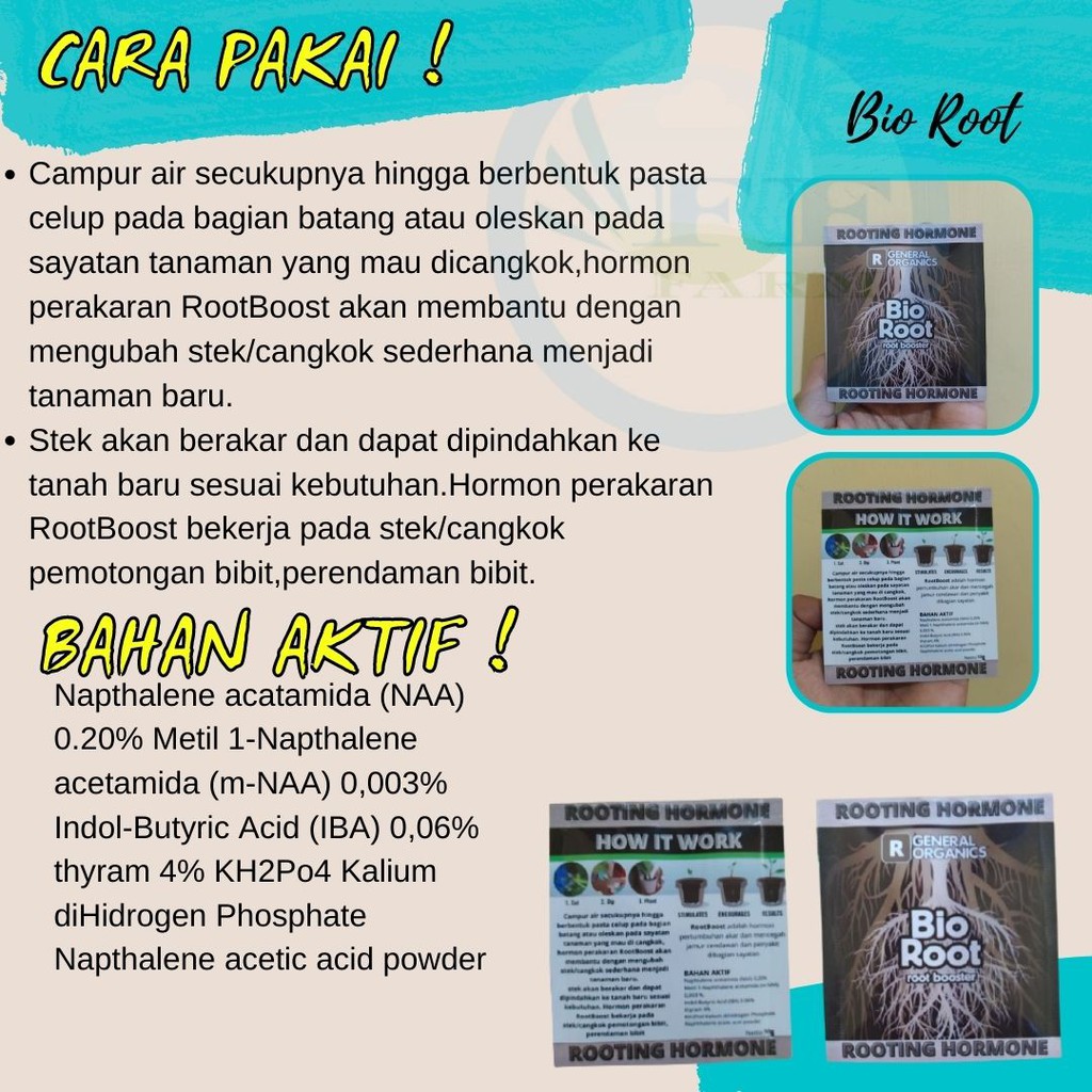 PUPUK AKAR BIOROOT HORMON  TANAMAN ROOT UP 10 Gram FEFARM