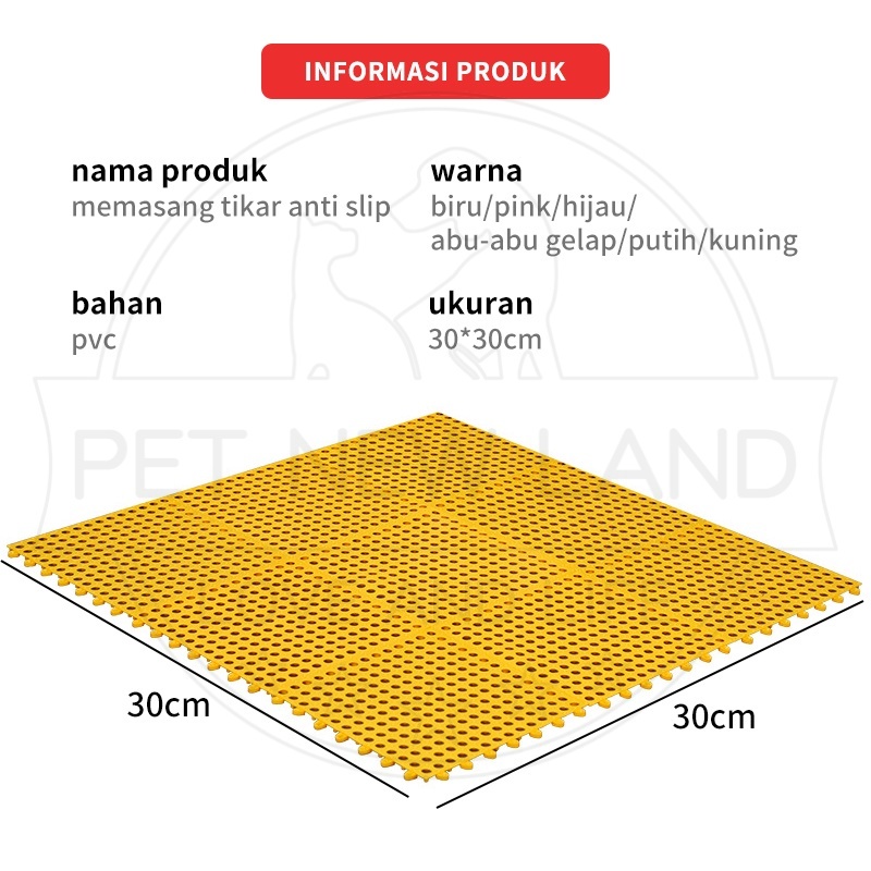 Karpet Alas Kandang Hewan kelinci Hamster Karpet Karet Interlock Anti Slip Footrest Kelinci Persediaan Hewan Peliharaan-1
