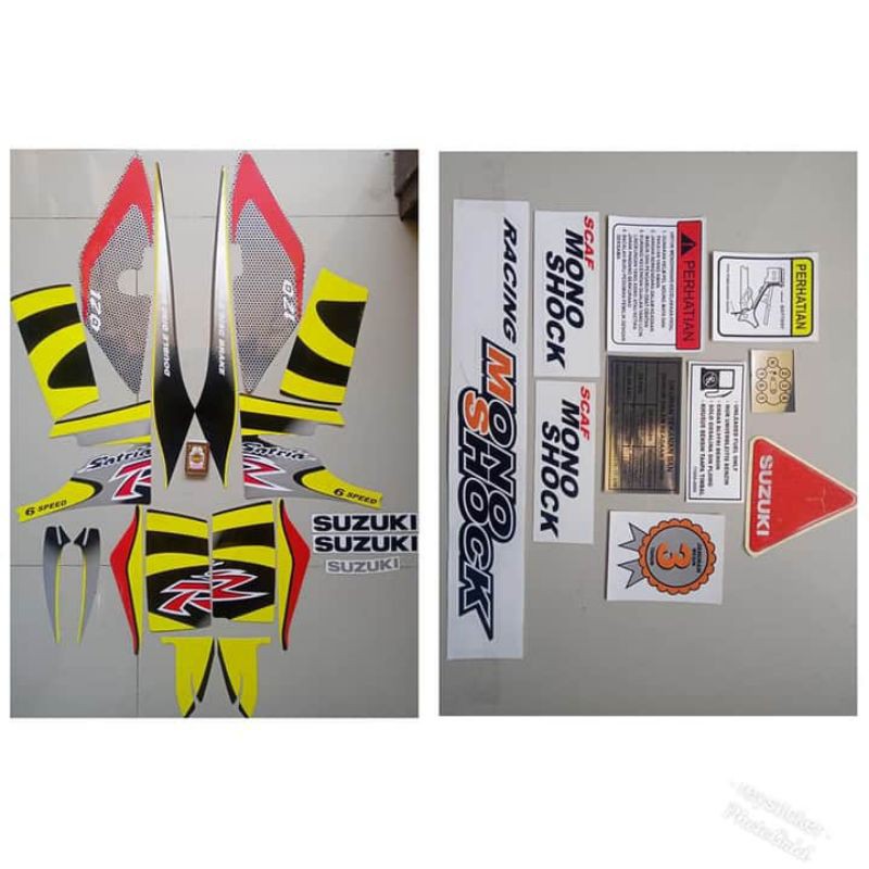 striping sticker satria lumba/Ru kuning hitam