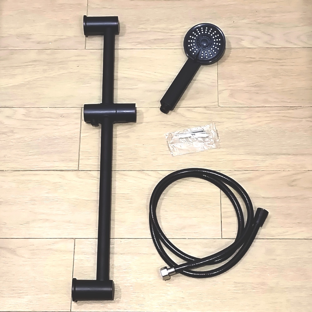 SHOWER TIANG SET STAINLESS HITAM /  TIANG HAND SHOWER FULL SET HITAM / TIANG SHOWER HITAM