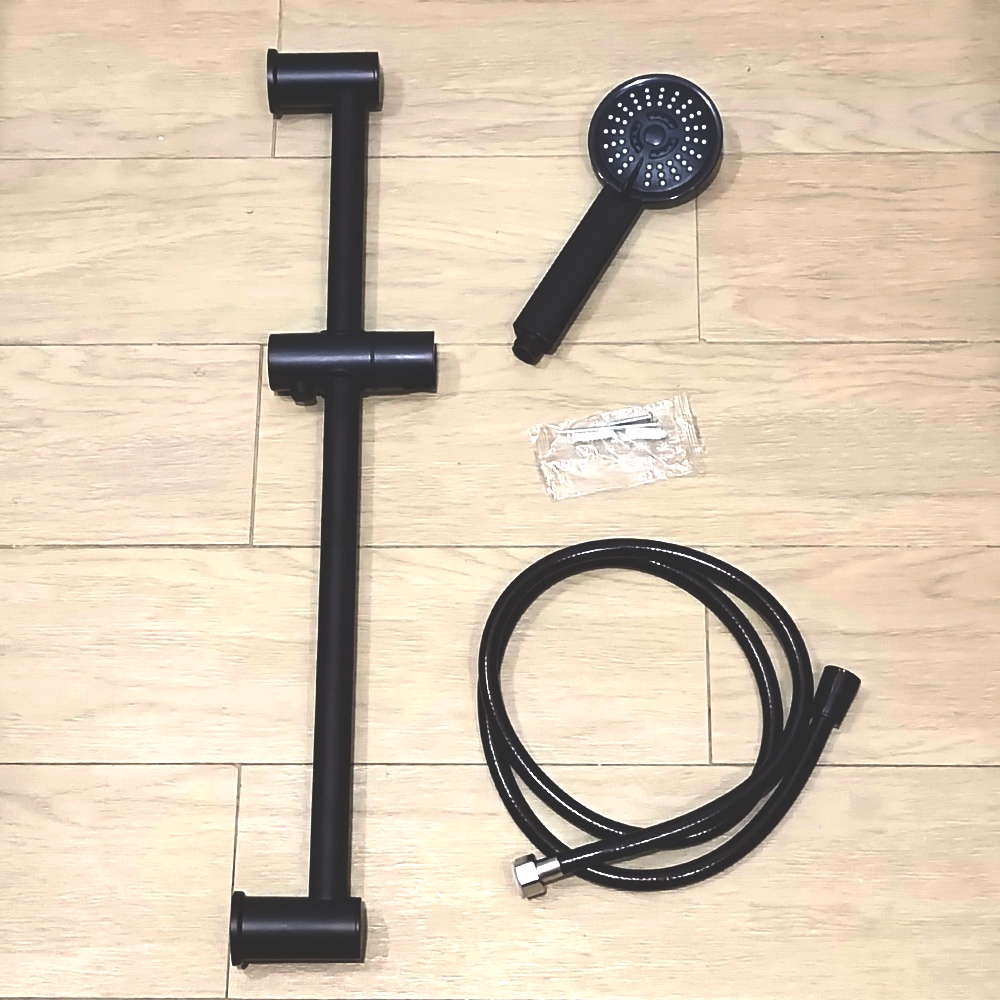 SHOWER TIANG SET STAINLESS HITAM /  TIANG HAND SHOWER FULL SET HITAM / TIANG SHOWER HITAM