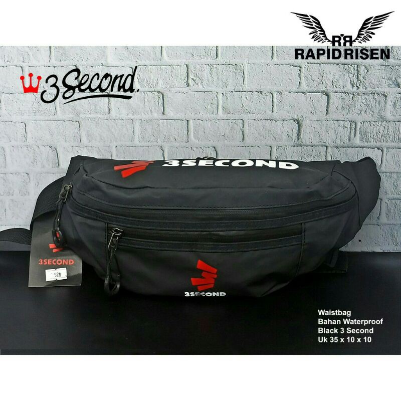 Waistbag 3Second Waterproof Cowok Import Best Grade Tas Selempang Pria Import Tas Pinggang Pria