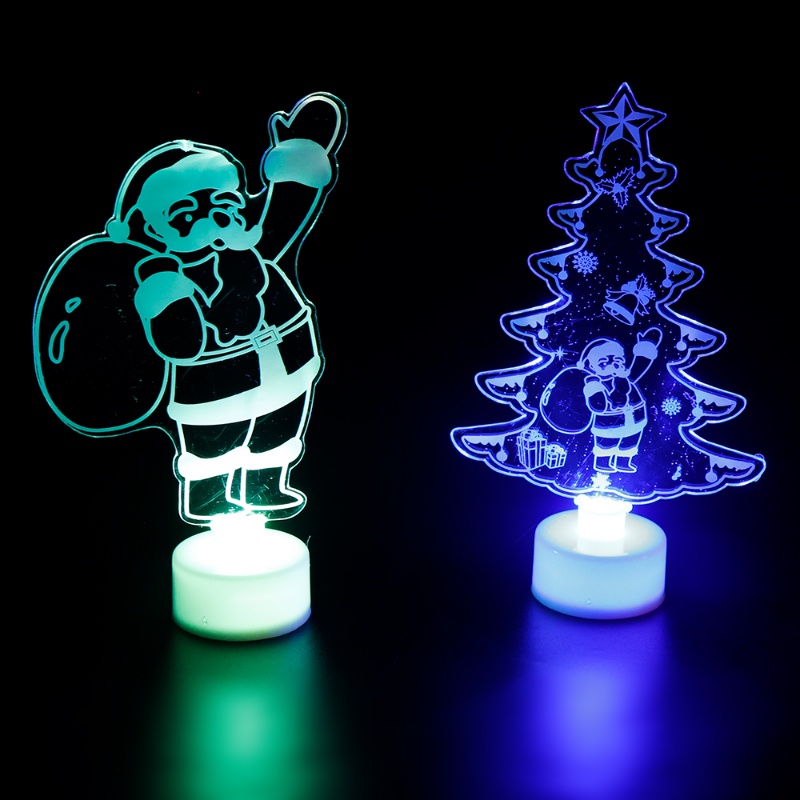 Lampu LED Bentuk Santa Claus Snowman Bahan Akrilik Untuk Dekorasi Pesta Natal