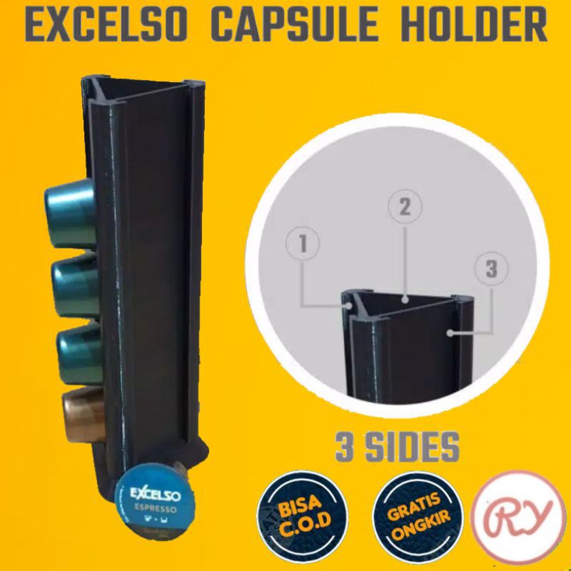 Excelso Kapsul Unakaffe Capsule Dispenser Holder Triangle 3 Sides For Excelso Coffee Capsules