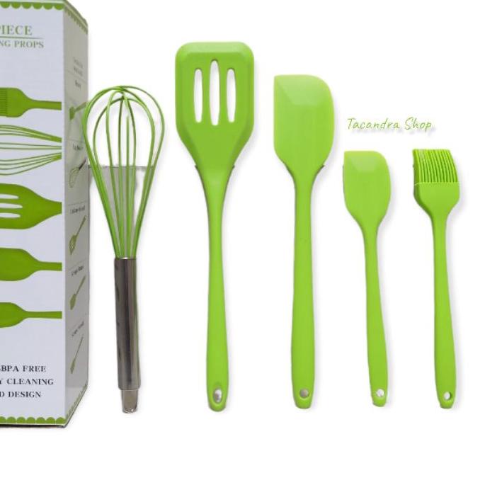 ⚡️HARGA GROSIR⚡️ Spatula Set Silicone Kitchen Cooking 5in1 / Spatula 5 Set Silicon / Set Alat Masak 