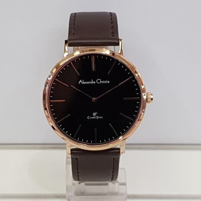JAM TANGAN PRIA ALEXANDRE CHRISTIE AC 8625 / AC8625 ROSEGOLD BLACK ORIGINAL