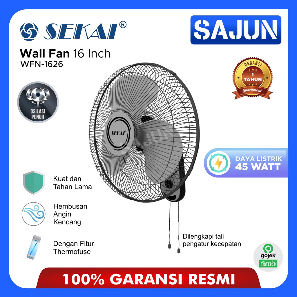 SEKAI Wall Fan 16 Inch WFN1626 Kipas Dinding WFN 1626