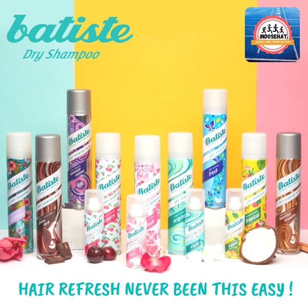 BATISTE Dry Shampoo - Shampo Kering Perawatan Pembersih Penyegar Rambut Instan 200 ml