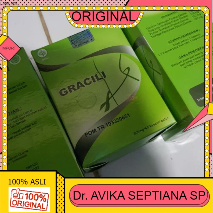 100% ASLI New Gracili obat pelangsing badan ampuh manjur suplemen gracili asli original obat diet