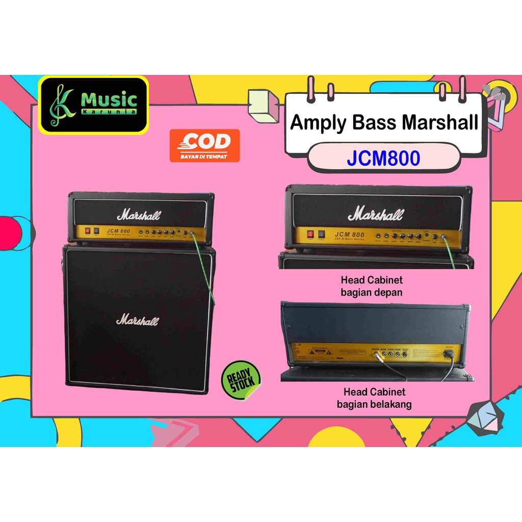 Sound panggung bass Marshall JCM800 JCM 800 JCM-800 [ COD ] head plus cabinet doble input