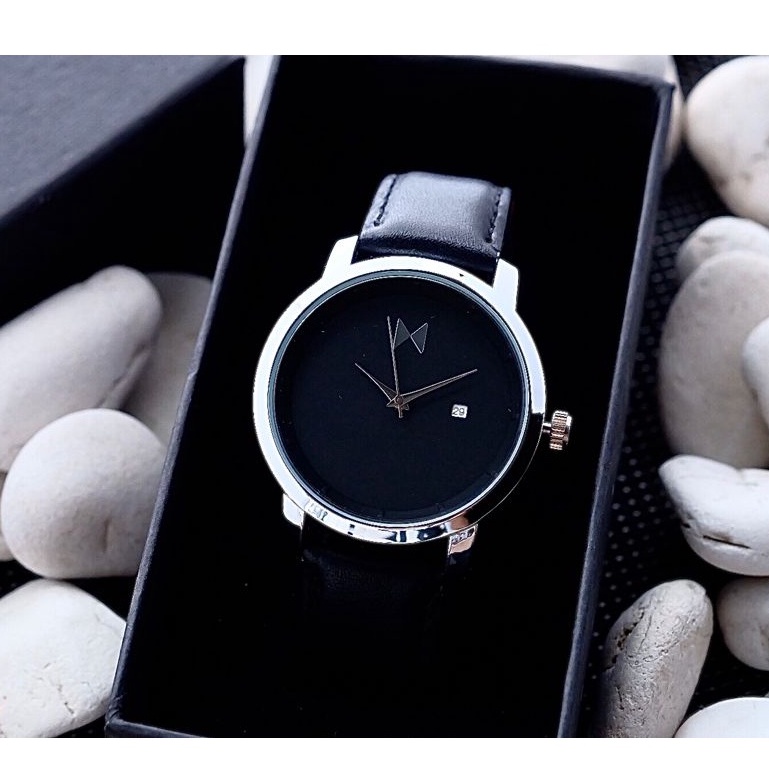 [ COD ] Jam Tangan Fashion Pria MVMT Classic WB Strap Kulit Tanggal Aktif Free Box Original & Batera